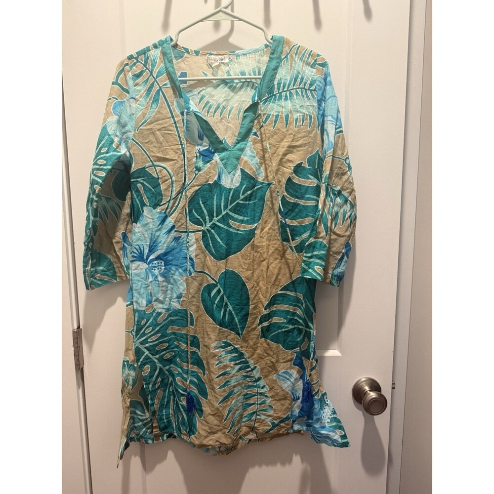 Debbie Katz South Beach Small Floral Beach Trip Cover Up Swim Preppy